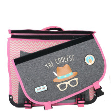 Pol Fox Cartable Reversible 38cm The Coolest Rose et Gris