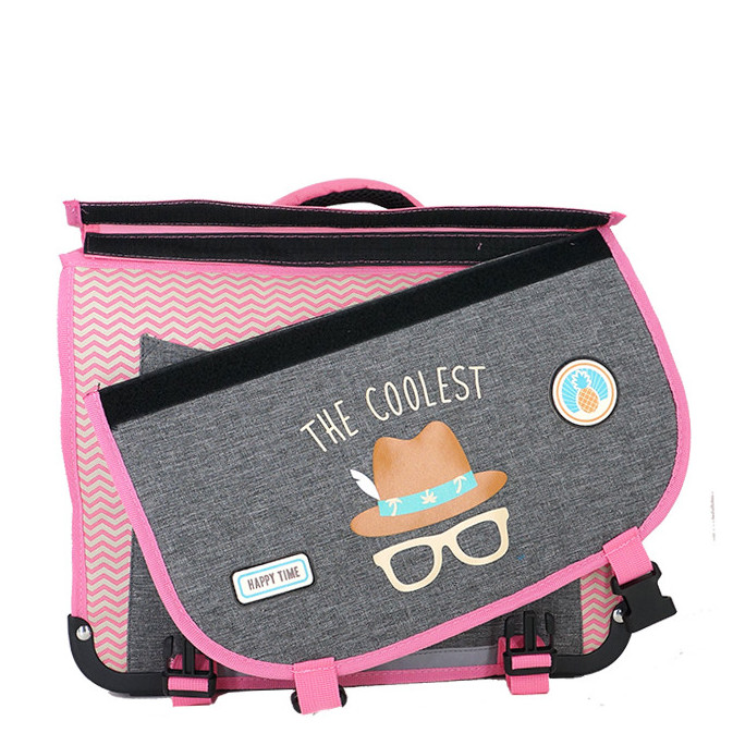 Pol Fox Cartable Reversible 38cm The Coolest Rose et Gris