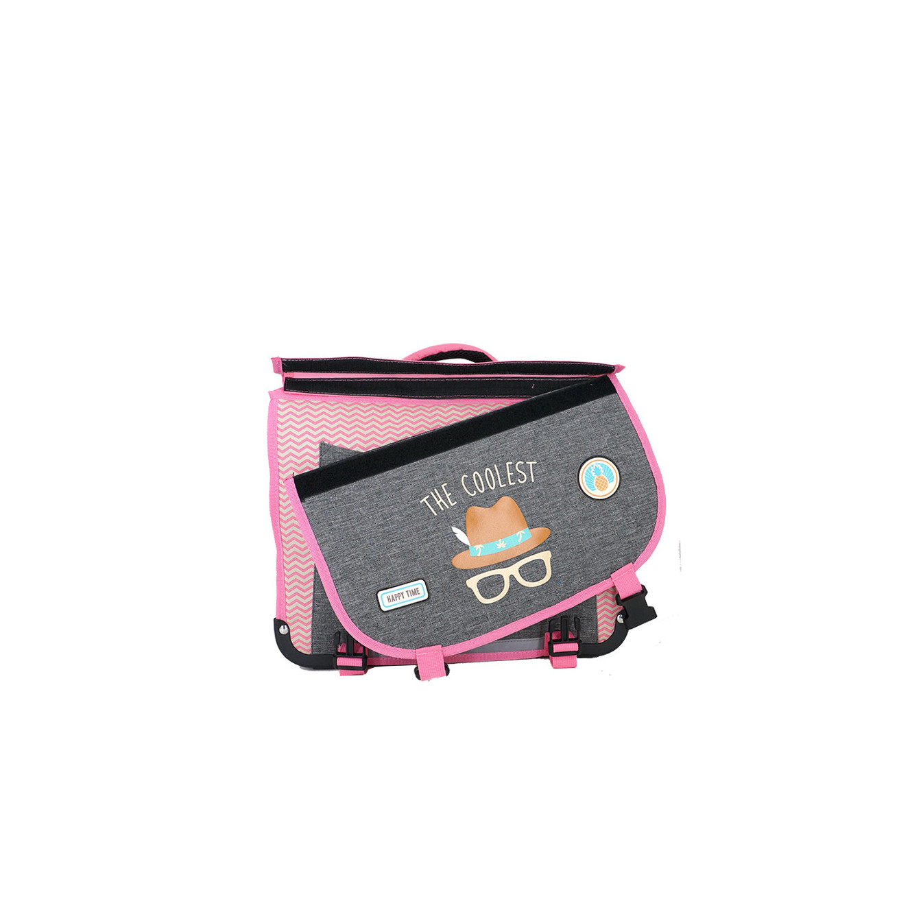 Pol Fox Cartable Reversible 38cm The Coolest Rose et Gris