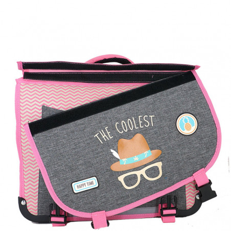 Pol Fox Cartable Reversible 38cm The Coolest Rose et Gris