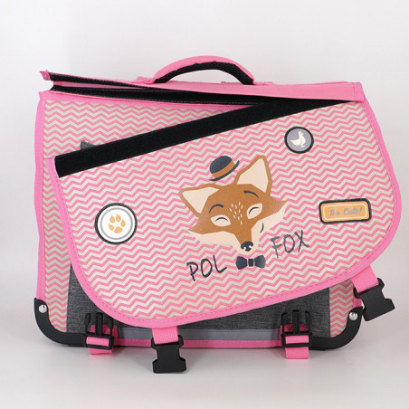 Pol Fox Cartable Reversible 38cm The Coolest Rose et Gris face 2
