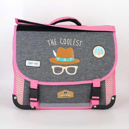 Pol Fox Cartable Reversible 38cm The Coolest Rose et Gris face 3