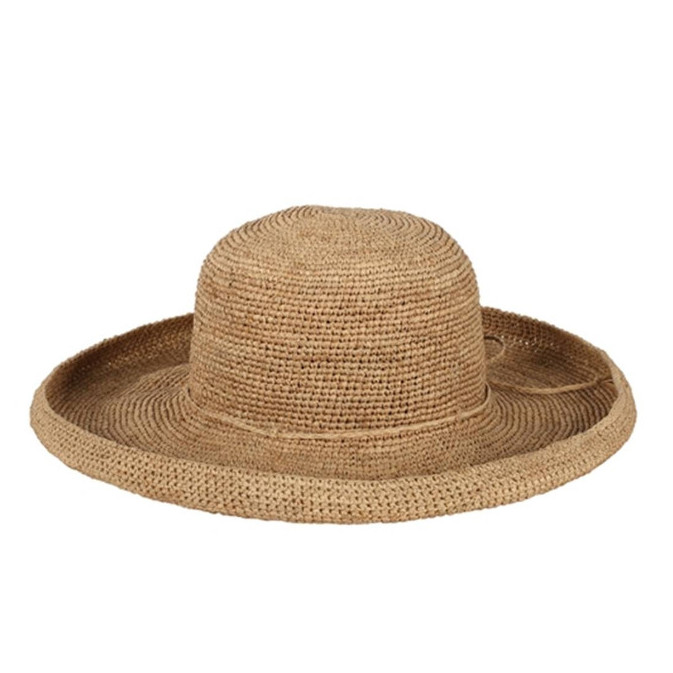 CHAPEAU RAPHIA- BORD ROULOTTÉ THÉ - L'ATELIER DU CROCHET THE