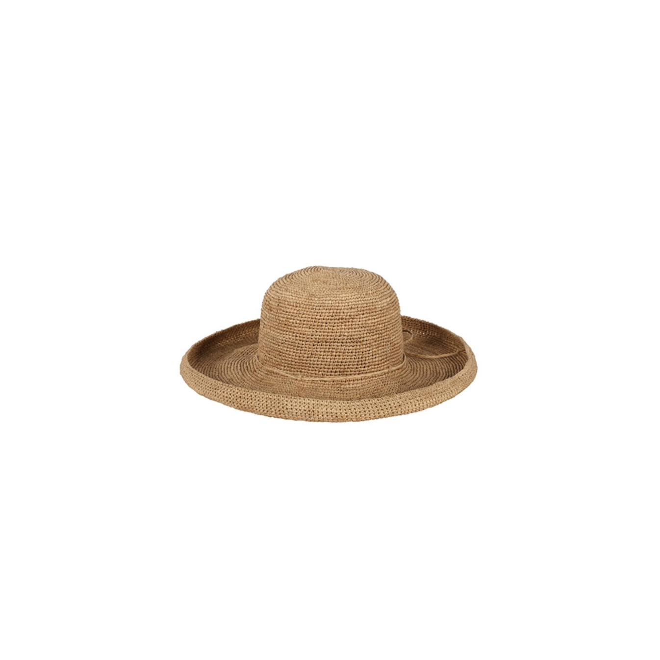 CHAPEAU RAPHIA- BORD ROULOTTÉ THÉ - L'ATELIER DU CROCHET THE