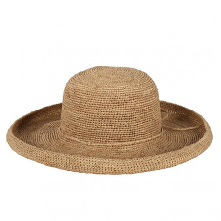 CHAPEAU RAPHIA- BORD ROULOTTÉ THÉ - L'ATELIER DU CROCHET THE