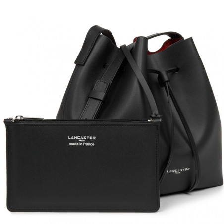 Lancaster City Sac Seau Porté Croisé 423-18 Noir In Rouge cote