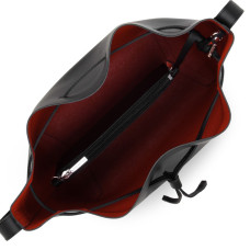 Lancaster City Sac Seau Porté Croisé 423-18 Noir In Rouge ouvert