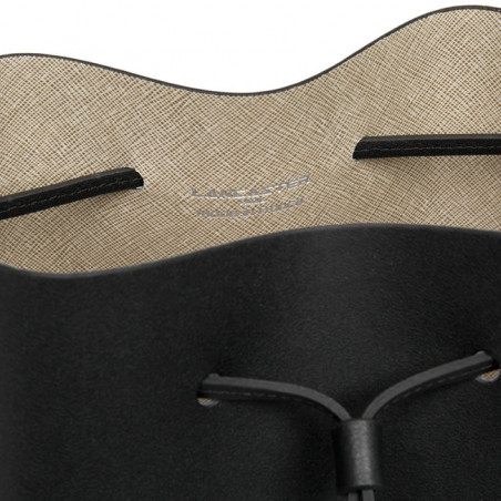 Lancaster City Sac Seau Porté Croisé 423-18 Noir In Champagne ouvert