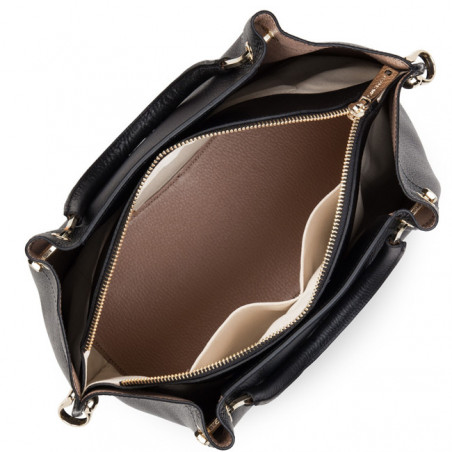 Lancaster Foulonne Double Grand Sac A Main Louisa 470-18 Noir In Nude ouvert
