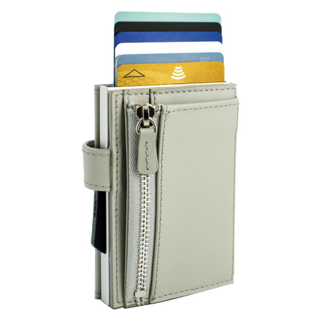 Ogon Porte Carte Cascade Zipper Silver Blaster