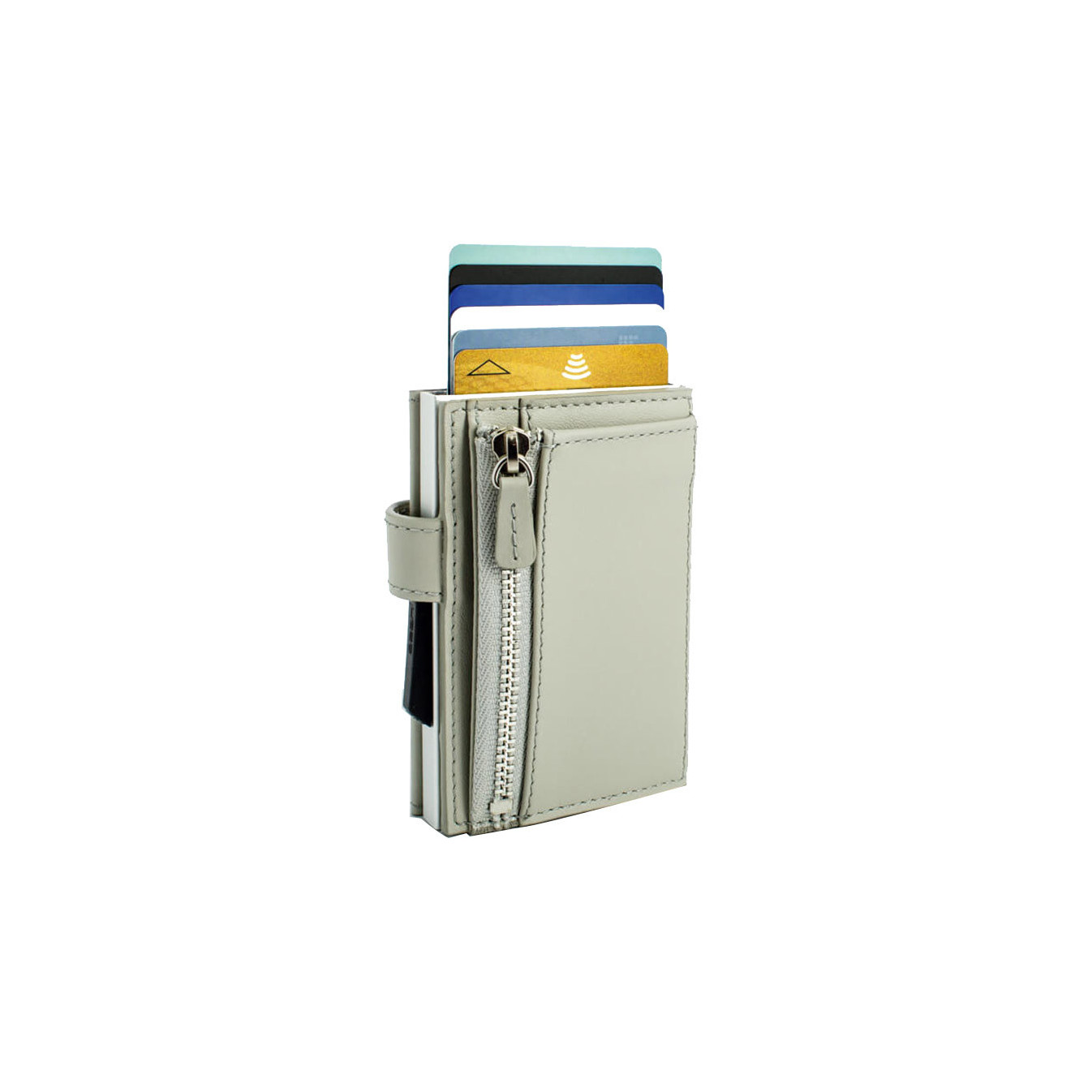 Ogon Porte Carte Cascade Zipper Silver Blaster