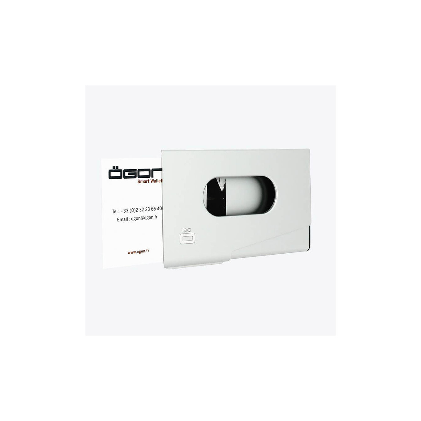 Ogon One Touche Porte Carte Visites Silver