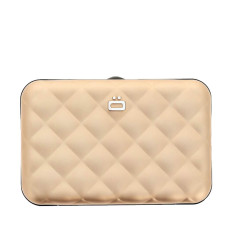 Ogon Quilted Button Porte Cartes Rose Gold