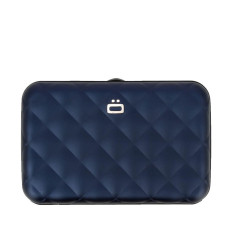 Ogon Quilted Button Porte Cartes Navy Blue