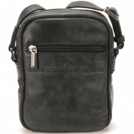 Arthur & Aston Diego Sac Porté travers Homme 1438-24 Noir dos