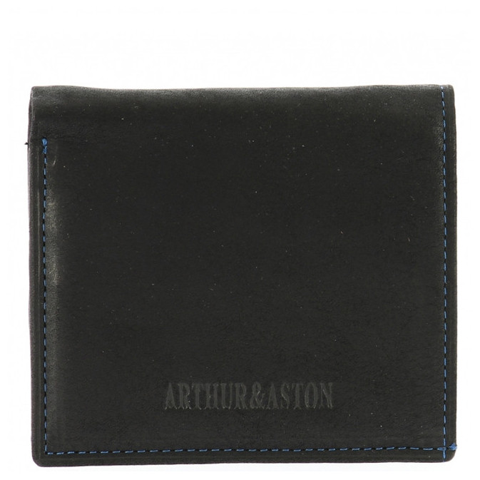 Arthur et Aston Louis Porte Monnaie Boîte 94-771 Noir Bleu face
