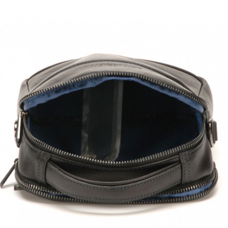Arthur & Aston Pablo Sac Porté travers Homme 1589-39 Noir Bleu ouvert