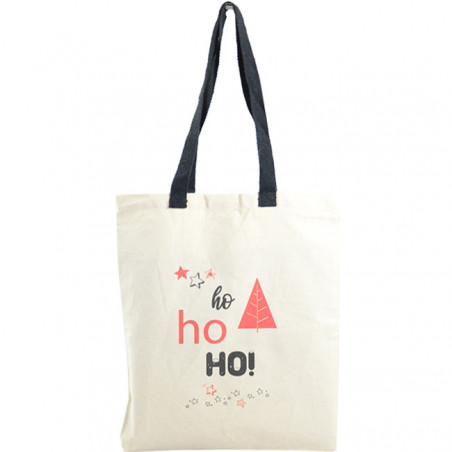Farfouillette Tote Bag de Noël Sac fourre-tout HO HO HO  Naturel