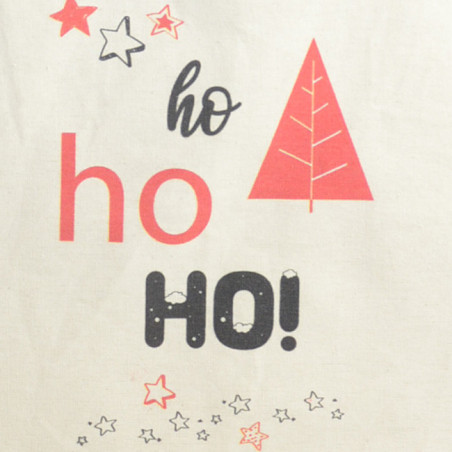 Farfouillette Tote Bag de Noël Sac fourre-tout HO HO HO  Naturel FACE