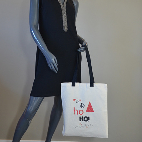 Farfouillette Tote Bag de Noël Sac fourre-tout HO HO HO  Naturel PORT2