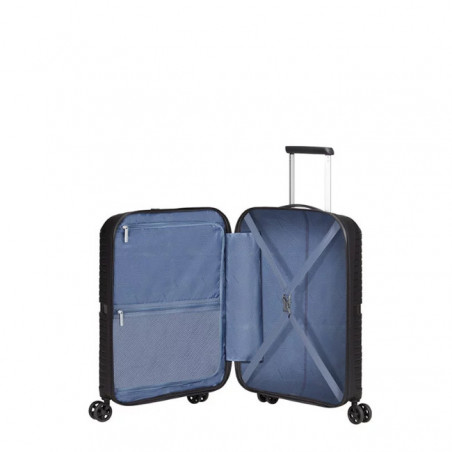 American Tourister Airconic Spinner 55 cm Valise Cabine Trolley 4 Roues Onix Black ouvert