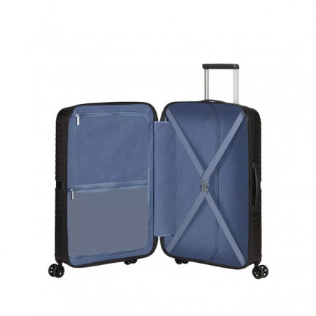 American Tourister Airconic Spinner 67 cm Valise Trolley 4 Roues Onix Black ouvert