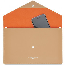 Lancaster City Americanini Double Sac Pochette 222-20 Naturel In Orange