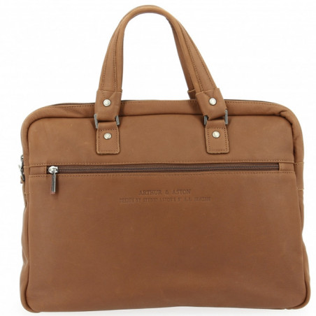 Arthur & Aston Oscar Porte Document 2 soufflets Homme 1978-02 Cognac dos