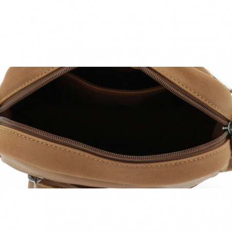 Arthur & Aston Oscar Sac Porté travers Homme 1978-05 Cognac ouvert