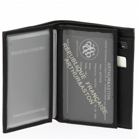 Arthur et Aston Oscar Portefeuille Européen 1978-800 Noir ouvert