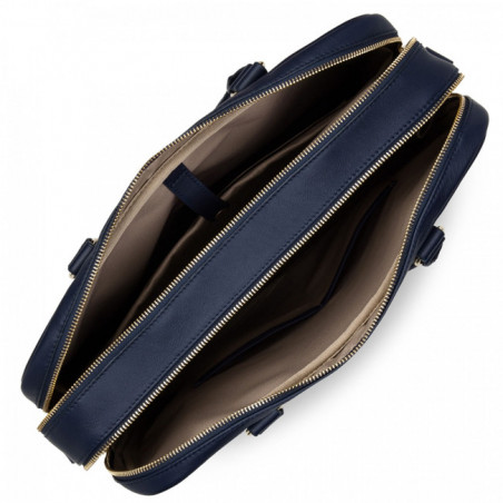 Lancaster Mademoiselle Business Sac porté Main 573-75 Bleu Fonce ouvert