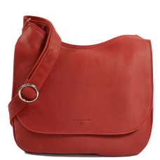 Sac porté travers en cuir pour femme couleur rouge