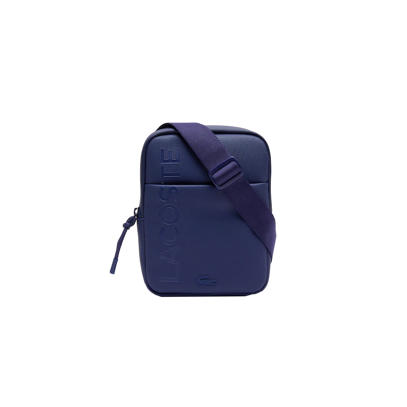 Lacoste L.12.12 Small Zippered Monochrome Satchel Blue Depths