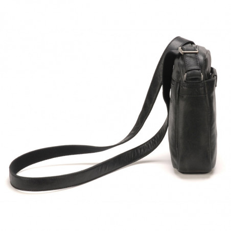 Pochette homme noir cuir vieilli