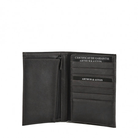 portefeuille européen homme cuir noir