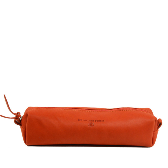 JL Fourès Broudeuse Trousse Cuir Orange