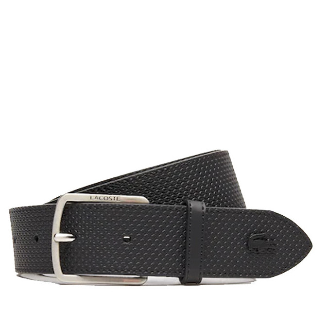 Lacoste Men's Classic Ceinture Cuir Texturé Black
