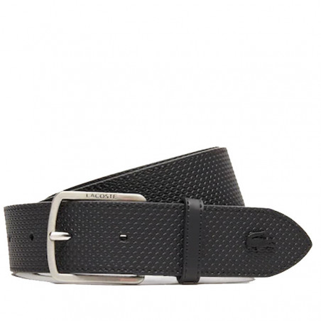 Lacoste Men's Classic Ceinture Cuir Texturé Black