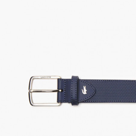 Lacoste Men's Classic Ceinture Cuir Texturé Peacoat boucle