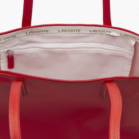 Lacoste Grand Sac Cabas Zippé L12.12 High Risk Red OUVERT