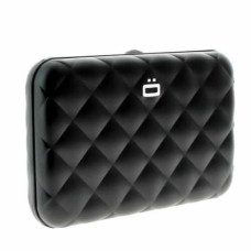 Ogon Quilted Button Porte Cartes Black