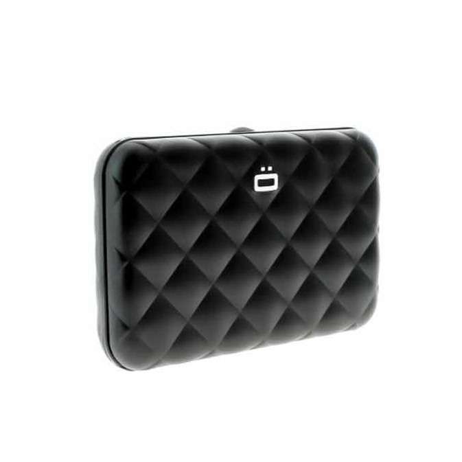 Ogon Quilted Button Porte Cartes Black
