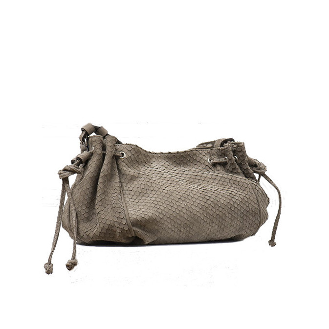 Sac à Main Gerard Darel - Cuir Serpent Gris/Bronze - Bandoulière - Occasion Avec Quelques Signes D'Usage