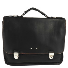 Jean Louis Fourès Baroudeur Cartable 3 Soufflets 38 Cm Noir