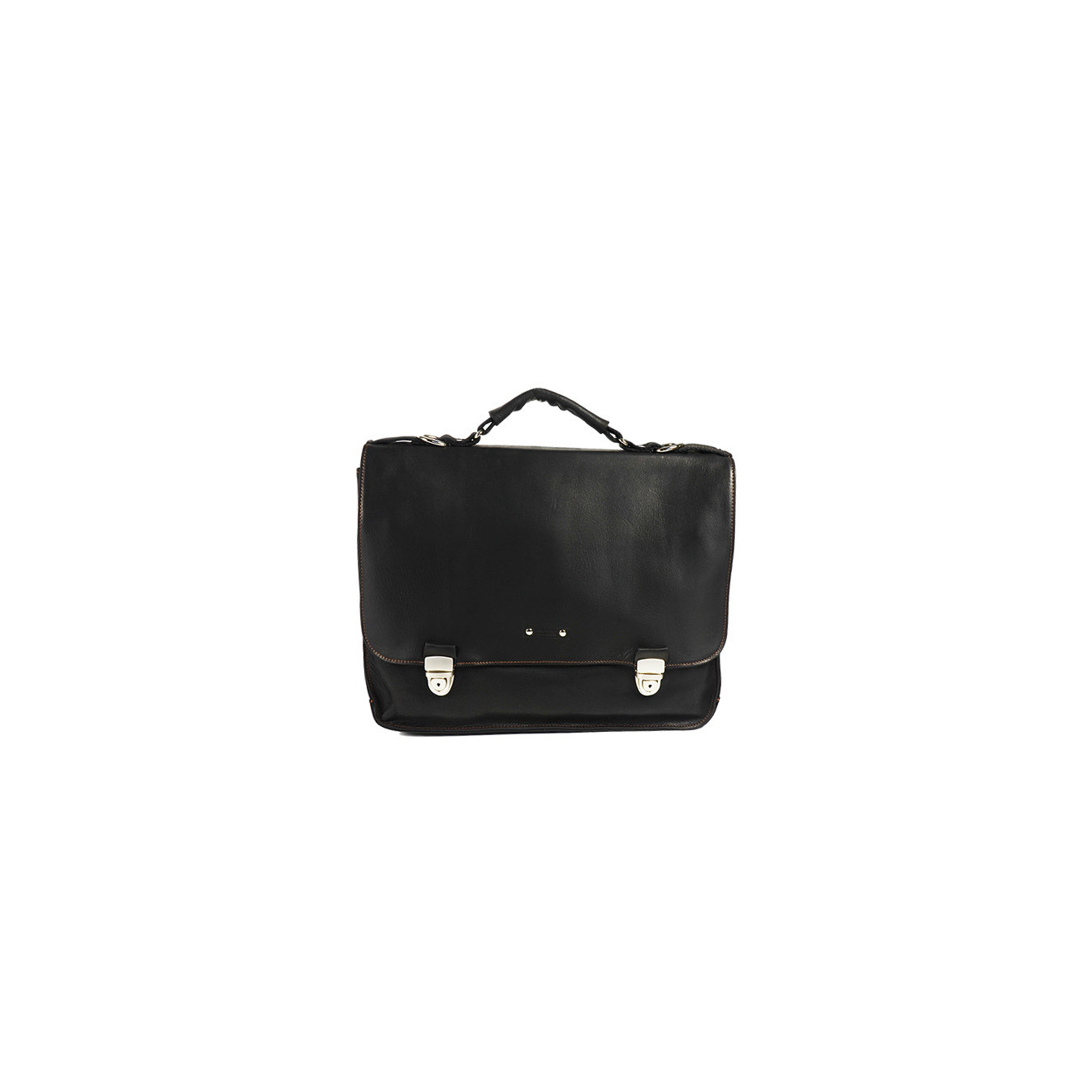 Jean Louis Fourès Baroudeur Cartable 3 Soufflets 38 Cm Noir