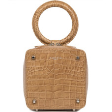 Sequoia Sweet Cube Croco Petit Sac Boîte Poignée Camel