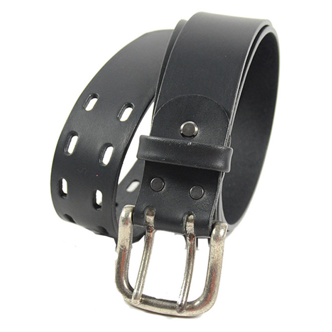 Ceinture Boucle Double Ardillon Cuir Homme Faune Noir