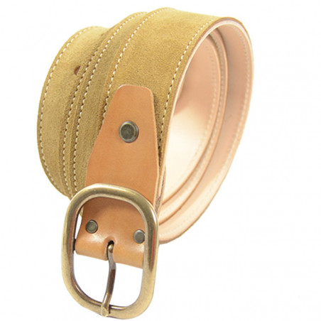 Ceinture Classique Cuir Femme Faune Nubuck Camel