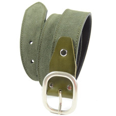 Ceinture Classique Cuir Femme Faune Nubuck Kaki