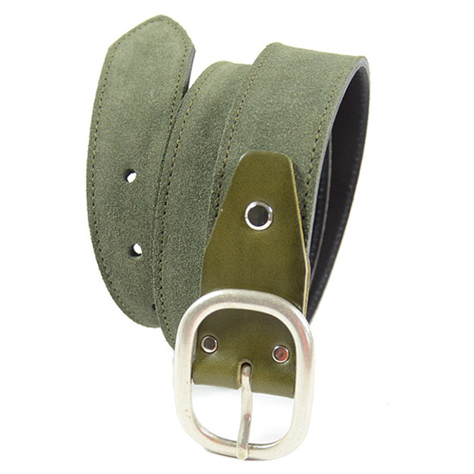 Ceinture Classique Cuir Femme Faune Nubuck Kaki